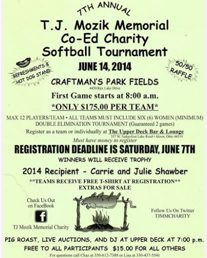 TJ Mozik Charity Softball Tournament