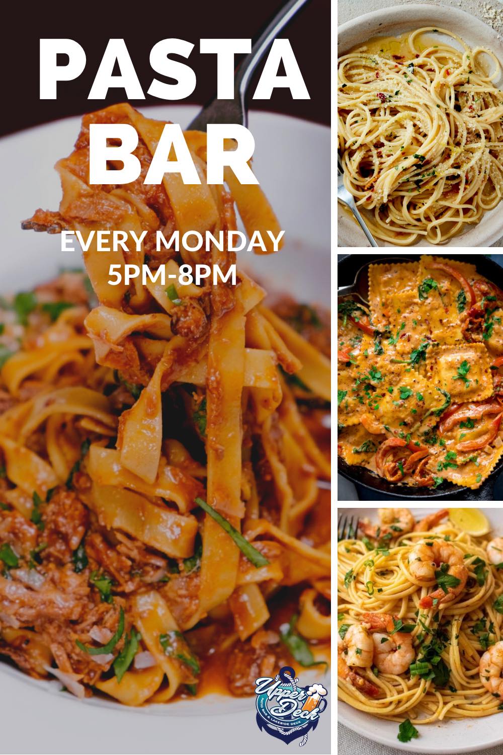 You are currently viewing Pasta Bar Every Monday 5 – 8 pm