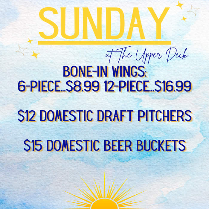 Sunday Wings at Upper Deck PLX